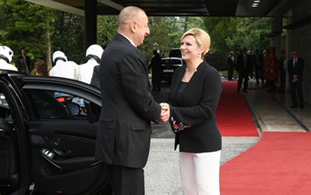 Əliyev Xorvatiya prezidenti ilə görüşüb - Fotolar