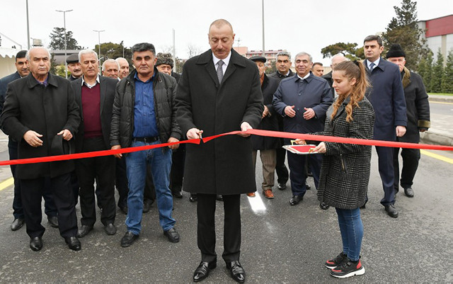 Prezident Mərdəkan-Qala yolunun açılışında - Fotolar