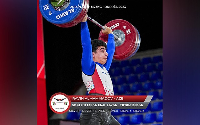 Azərbaycan ağırlıqqaldıranı dünya birinciliyində 3 medal qazandı