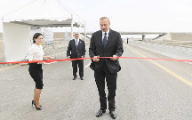 Prezident Ələt-Astara-İran avtomobil yolunun açılışında