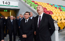 İlham Əliyev Aşqabad Olimpiya Kompleksində - Fotolar