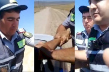 Sürücünü sürüyən polislər cəzalandırıldı - Video