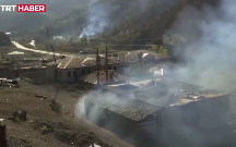 Ermənilər indi də Ağdamda evləri yandırır - Video