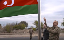 Prezident Ağdamda bayrağımızı ucaltdı - Video
