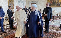 Şeyx Vatikanda Roma Papası ilə görüşdü - Foto