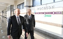 Prezident yeni metro stansiyasının açılışında - Fotolar