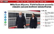 Mehriban Əliyevanın paylaşımı Türkiyə mediasının gündəmində