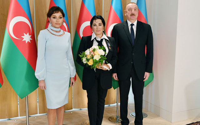Prezidentlə xanımı İrina Viner-Usmanova ilə görüşdü - Fotolar