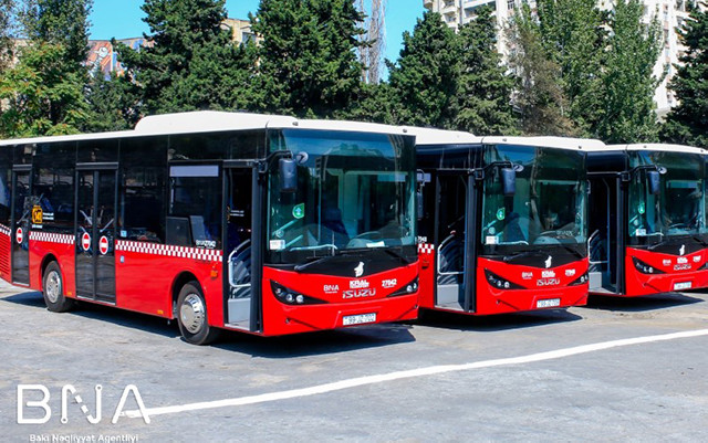 Bakıya yeni avtobuslar gətirildi - Fotolar
