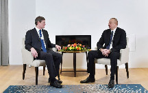 İlham Əliyev Davosda görüşlər keçirir - Foto